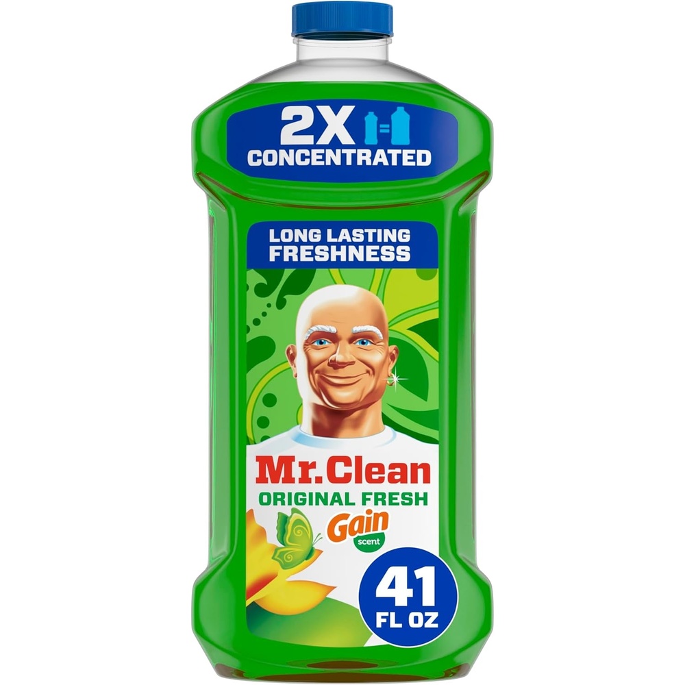 image:imageMr Clean All Purpose Cleaner Floor Cleaner for Mopping Home Bathroom amp Kitchen Cleaning Liquid for Mop amp Bucket Cleaning Supplies MultiSurface Dilutable Gain 41oz Pack of 441 Fl Oz Pack of 1