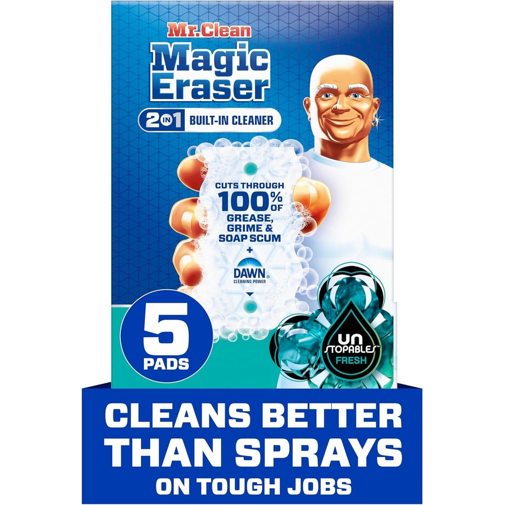 image:imageMr Clean Magic Eraser Foaming Sponge All Purpose Cleaner Dawn Cleaning Power Wall Sneaker Oven Cleaner Kitchen Bathroom Shower Cleaning Supplies Scrubber Ultra Foamy 5ctOriginal Version