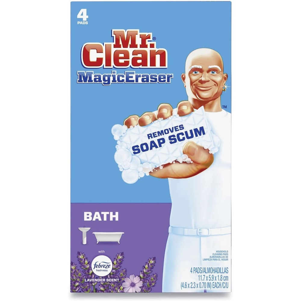 image:imageMr Clean Magic Eraser Lavender Scent with Febreze Removes Soap Scum 4 Pads Pack of 2