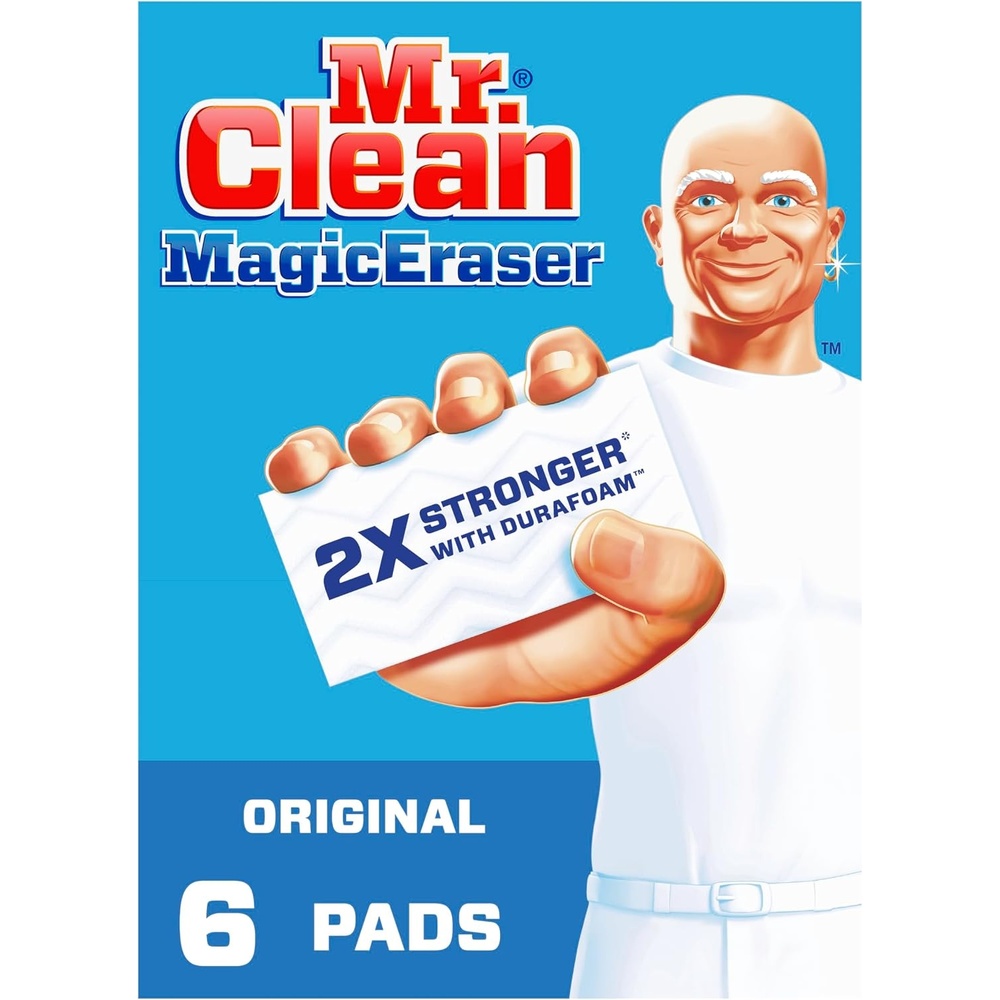 image:imageMr Clean Magic Eraser Original Cleaning Pads Multi Purpose Cleaner Bathroom Cleaning Supplies All Purpose Cleaner White 6 Count6 Count Pack of 1
