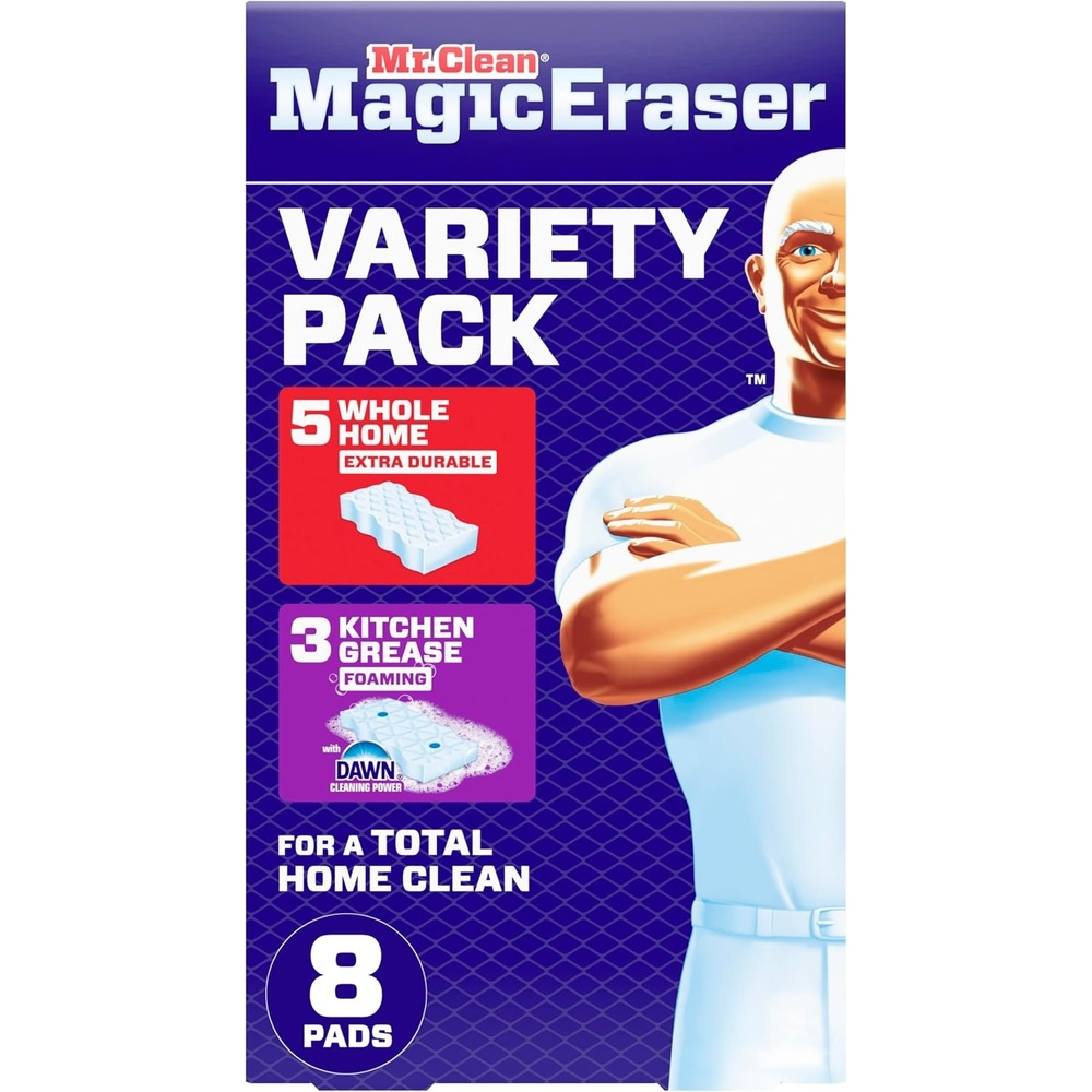 image:imageMr Clean Magic Eraser Sponge All Purpose Cleaner Cleaning Scrubber Kitchen Bathroom Shower Oven Cleaning Supplies Variety Pack with 1 Ultra Thick 2 Ultra Foamy amp 3 Extra Durable 6ctUpgraded Version