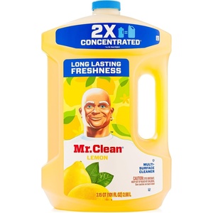 Mr. Clean All Purpose Cleaner, Floor Cleaner for Mopping Home, Bathroom, & Kitchen, Cleaning Liquid for Mop & Bucket, Cleaning Supplies, Multi Surface Cleaner 2X Concetrated Lemon Scent 101 Fl Oz