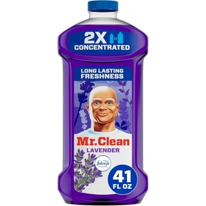 Mr. Clean All Purpose Cleaner, Floor Cleaner for Mopping Home, Bathroom, & Kitchen, Cleaning Liquid for Mop & Bucket, Cleaning Supplies, Multi-Surface Dilutable, Lavender, 41oz(41 Fl Oz (Pack of 4))