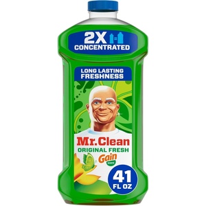 Mr. Clean All Purpose Cleaner, Floor Cleaner for Mopping Home, Bathroom, & Kitchen, Cleaning Liquid for Mop & Bucket, Cleaning Supplies, Multi-Surface Dilutable, Gain, 41oz (Pack of 4)(41 Fl Oz (Pack of 1))