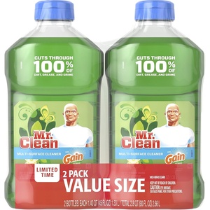 Mr. Clean Liquid All Purpose Multi-Surface Cleaner | with Gain Original – 45 Ounce Each Bottle (Pack of 2) (Total 90 fl oz)