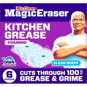 Mr. Clean Magic Eraser Foaming Sponge, All Purpose, Dawn Cleaning Power, Wall Cleaner, Sneaker Cleaner, Oven Cleaner, Kitchen, Bathroom, Shower Cleaning Supplies, Scrubber, Ultra Foamy, 7ct(Upgraded Version)