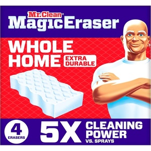 Mr. Clean Magic Eraser Sponge, All Purpose Cleaner, Cleaning Scrubber, Wall, Sneaker, Kitchen, Bathroom, Shower Cleaner, Cleaning Supplies, Melamine Sponge, Cleaning Pads, Extra Durable, 9ct(Upgraded Version)