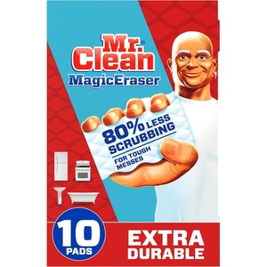 Mr. Clean Magic Eraser Sponge, All Purpose Cleaner, Cleaning Scrubber, Wall, Sneaker, Kitchen, Bathroom, Shower, Melamine Sponge, Pads, Extra Durable, 10ct(10 Count (Pack of 1))