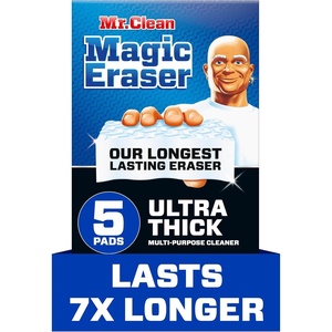 Mr. Clean Magic Eraser Sponge, All Purpose Cleaner, Long Lasting Cleaning Scrubber, Wall, Sneaker, Oven, Kitchen, Bathroom, Shower Cleaner, Cleaning Supplies, Whole Home Extra Durable XL, 8ct(Original Version)