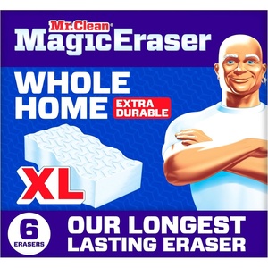 Mr. Clean Magic Eraser Sponge, All Purpose Cleaner, Long Lasting Cleaning Scrubber, Wall, Sneaker, Oven, Kitchen, Bathroom, Shower Cleaner, Cleaning Supplies, Whole Home Extra Durable XL, 8ct(Upgraded Version)
